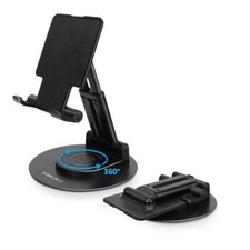 Foldable Phone Stand Adjustable Angle Height Cell Phone Holder for B-Black