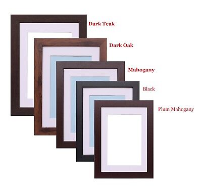 Photo Picture Frame Poster Frame With White Mount Black Dark Oak Mahogany  Frames | eBay