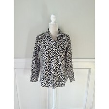 J. Crew Cotton Poplin Leopard Print Button Down Shirt Top S