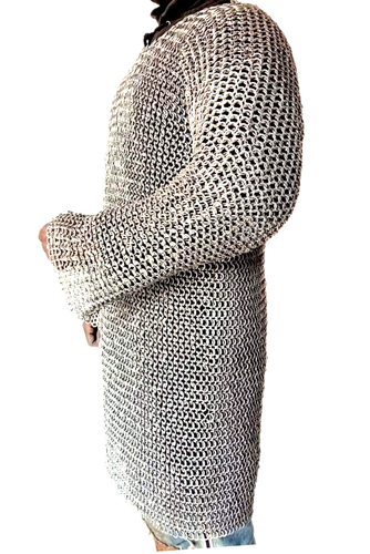 Camisa Medieval Cota de Malla, Armadura Vikinga Aluminio Remachado Haubergon. - Imagen 2 de 9