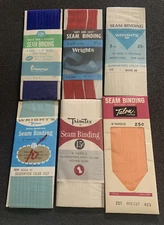 Lot Of 6 Vintage Seam Binding Wrights Talon Trimtex Penney’s