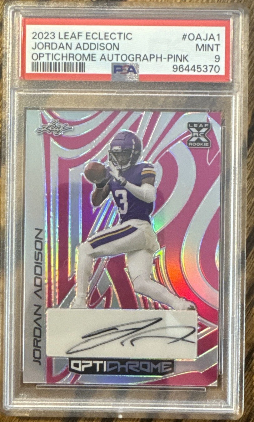Jordan Addison Leaf Eclectic Optichrome Autographs #OAJA1 Pink