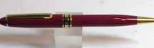 TERZETTI EXECUTIVE HEAVY METAL BRASS BALLPOINT PEN- RED+ VELVET POUCH-GREAT DEAL