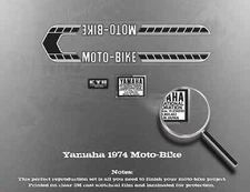YAMAHA 1974 MOTO-BIKE MOTOBIKE DECAL GRAPHIC SET LIKE NOS