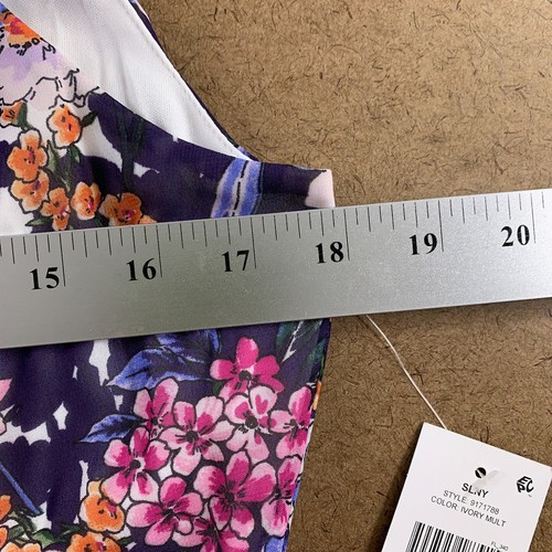 SLNY Women's Size 10 Colorful Floral Print Halter Neck Maxi Dress NWT - Picture 7 of 9