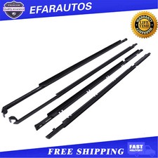 Door Belt Molding Weatherstrip Set For Toyota Corolla 1995 1996-2001 2002 Black