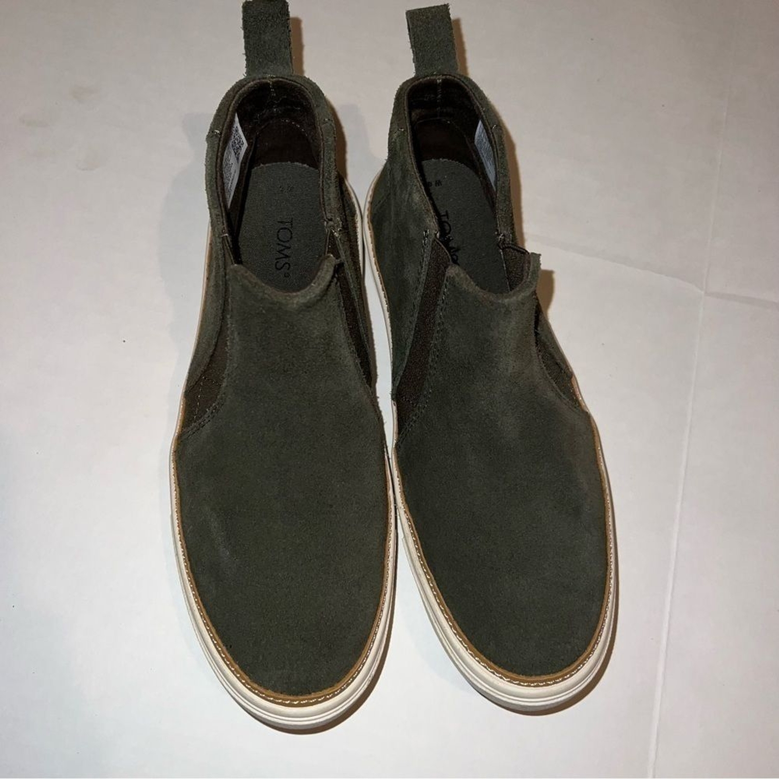 Toms Bryce Slip On Sneakers High Top Shoes Casual Suede Olive