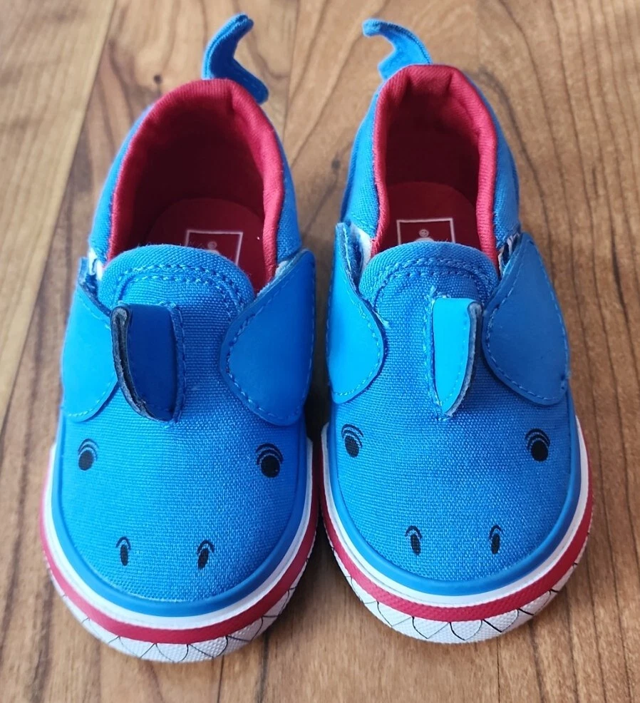 VANS Slip On Shoes Sneakers Shark Toddler Size 4