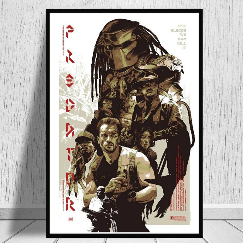 Toile de film Predator 50x70 cm poster mural fantastique décoration chambre