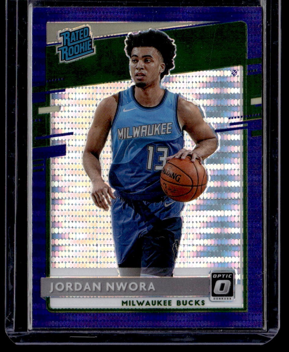 2020 Donruss Optic Jordan Nwora Purple Pulsar Holo Rated Rookie RC #189 Bucks