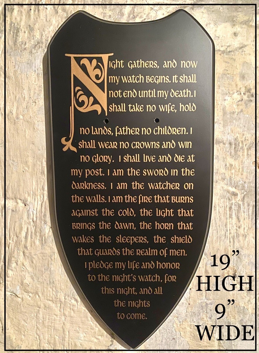 Nights Watch Oath Game of Thrones WOOD PLAQUE