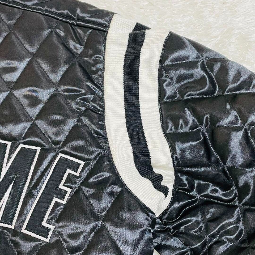 Supreme - Quilted Satin Varsity Jacket SS17 Polyester Black Supreme - Quilted Satin Varsity Jacket SS17 Polyester Black