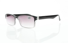 Designer Tinted Grey Lens Half Rim Acetate Reading Glasses Sun Readers 1.0 4.0