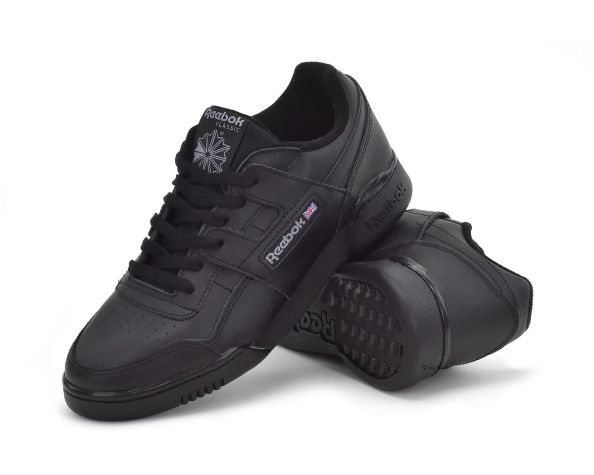 Reebok Workout Plus Mens Trainers Classic Sneakers Black Black Model HP5910