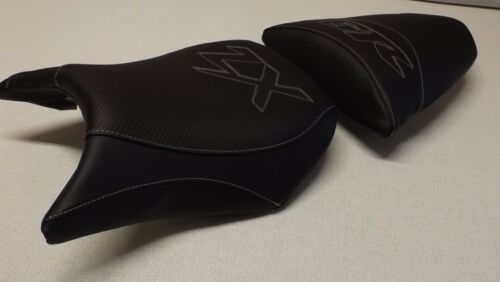 KAWASAKI ZX636 NINJA FRONT/REAR SEAT COVERS 05/6 ZX6R BLACK CARBON FIBER TEXTURE - Picture 1 of 12