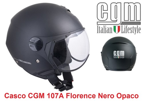 Casco JET Con Visiera Sagomata CGM 107A Florence Nero Gommato Taglia XXL 61  cm | eBay