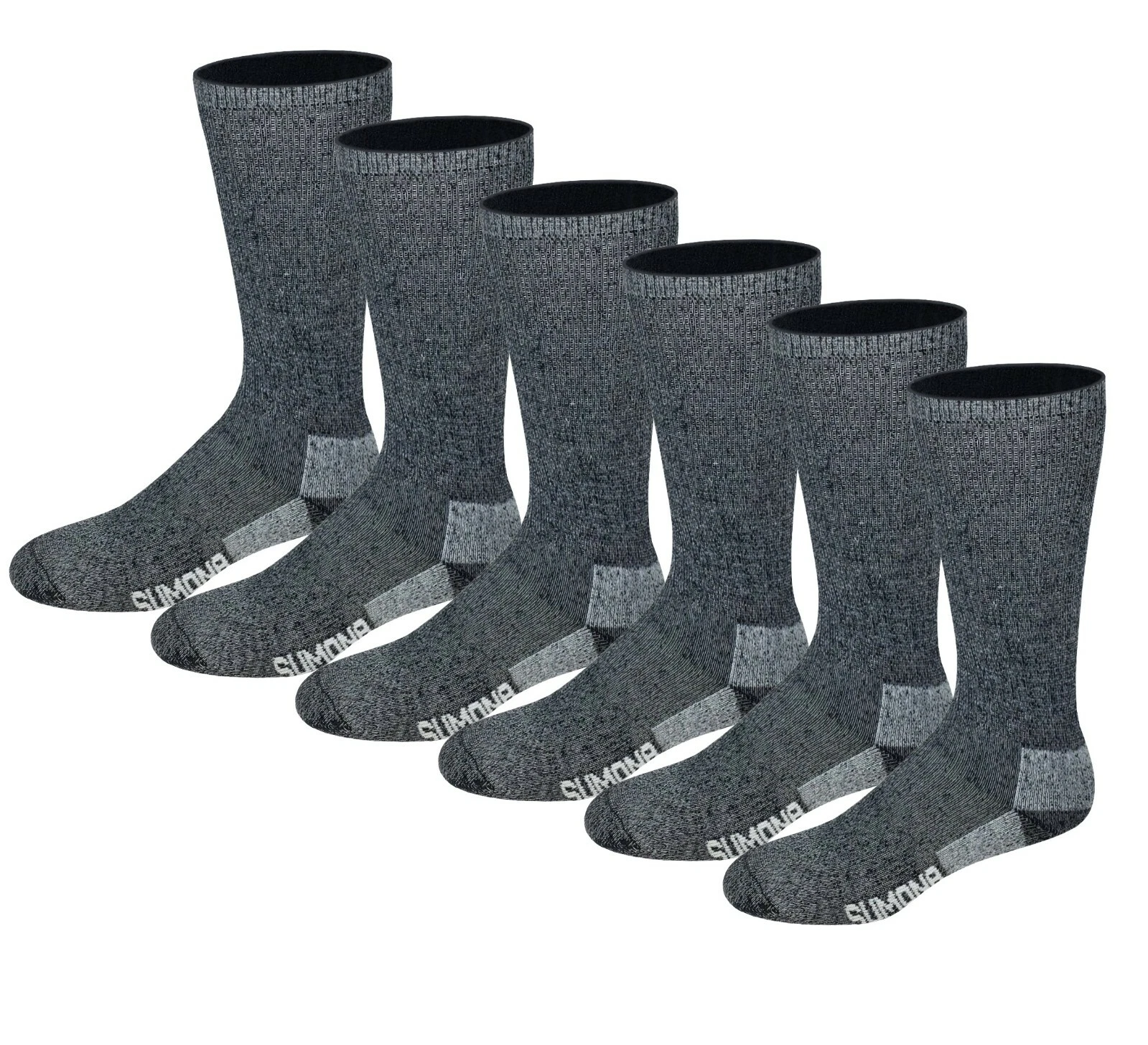 Sumona 6 Pairs Pack Men's Women 75% Merino Wool Hiking Thermal Boot Socks