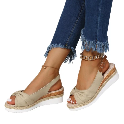 Womens Wedge Sandals Platform Espadrilles Sandal Summer Beach Anti Slip Shoes - Picture 15 of 56