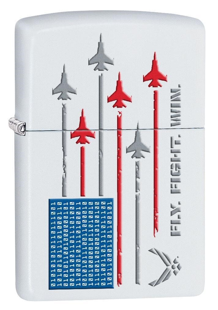 Zippo U.S. Air Force Flag of Jets Lighter, White Matte NEW IN BOX
