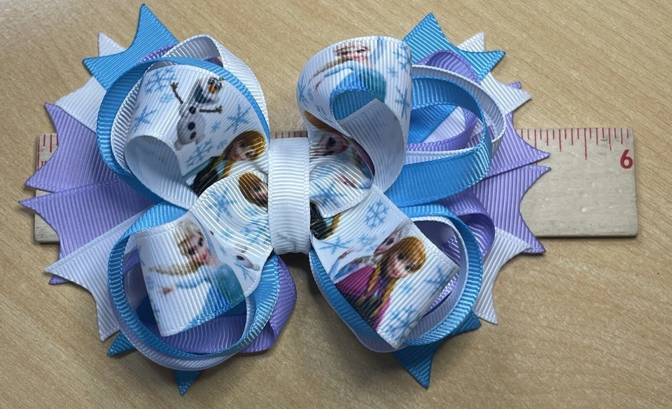 Moño de pelo inspirado en Anna, Elsa, Olaf Frozen Foto 3 de 4