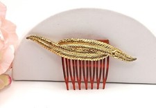 Gold Leaf Hair Comb, Vintage Hair Accessory