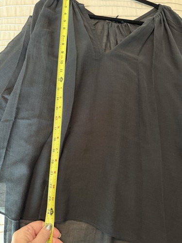 Rag & Bone Women’s Black Sheer Silk Blend Pullover Peasant Style Top! New, Large - Picture 5 of 8