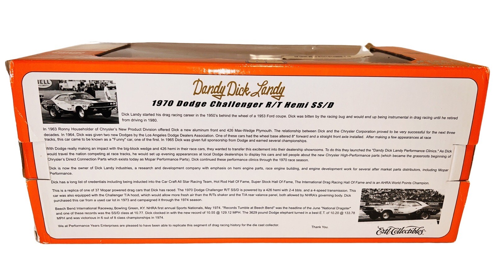 ERTL 1/18 1970 Dandy Dick Landy SUPER STOCK Challenger R/T NHRA Diecast