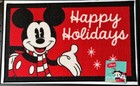 Disney Christmas Mat Mickey Mouse Happy Holidays Rug Nylon Accent Rug 20" x 32"