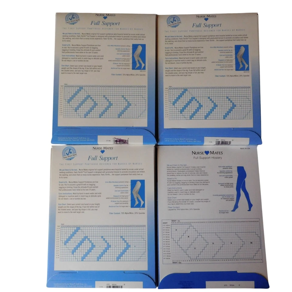 Nurse Mates Full Support Hosiery 6mmHg Compression Control Top White Sz B 81500 - Image 2 of 4