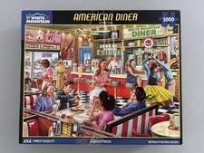 White Mountain Jigsaw Puzzle American Diner 1000 Pieces Complete