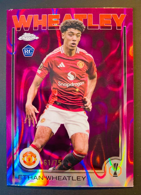 2024-25 Topps Chrome UCC Ethan Wheatley Manchester Magenta lava refractor RC /75