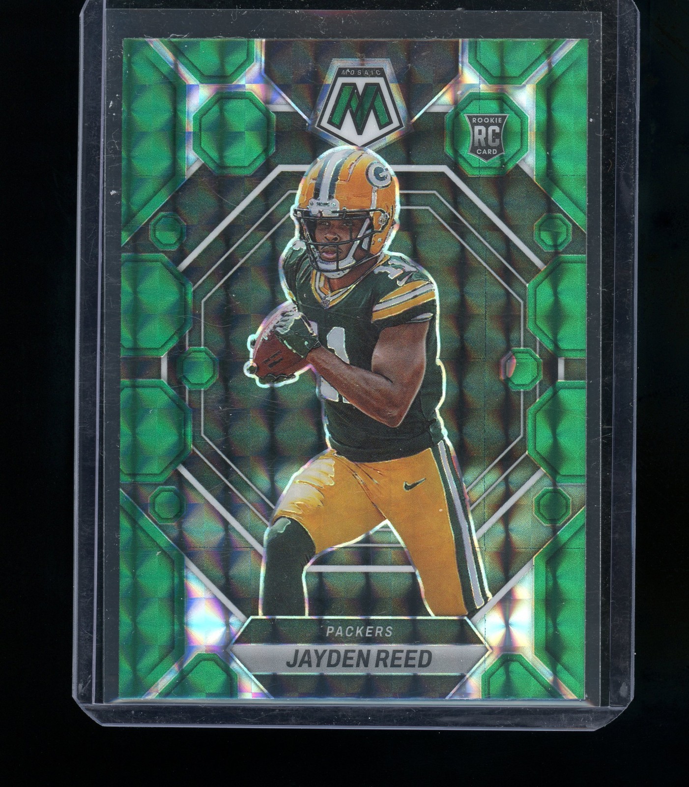 2023 Panini Mosaic #333 Jayden Reed Green Mosaic