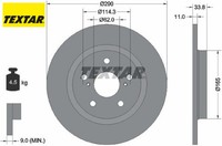 2X Bremsscheibe Textar 92195200 2 Bremsscheiben Hinterachse Hinten FüR Toyota