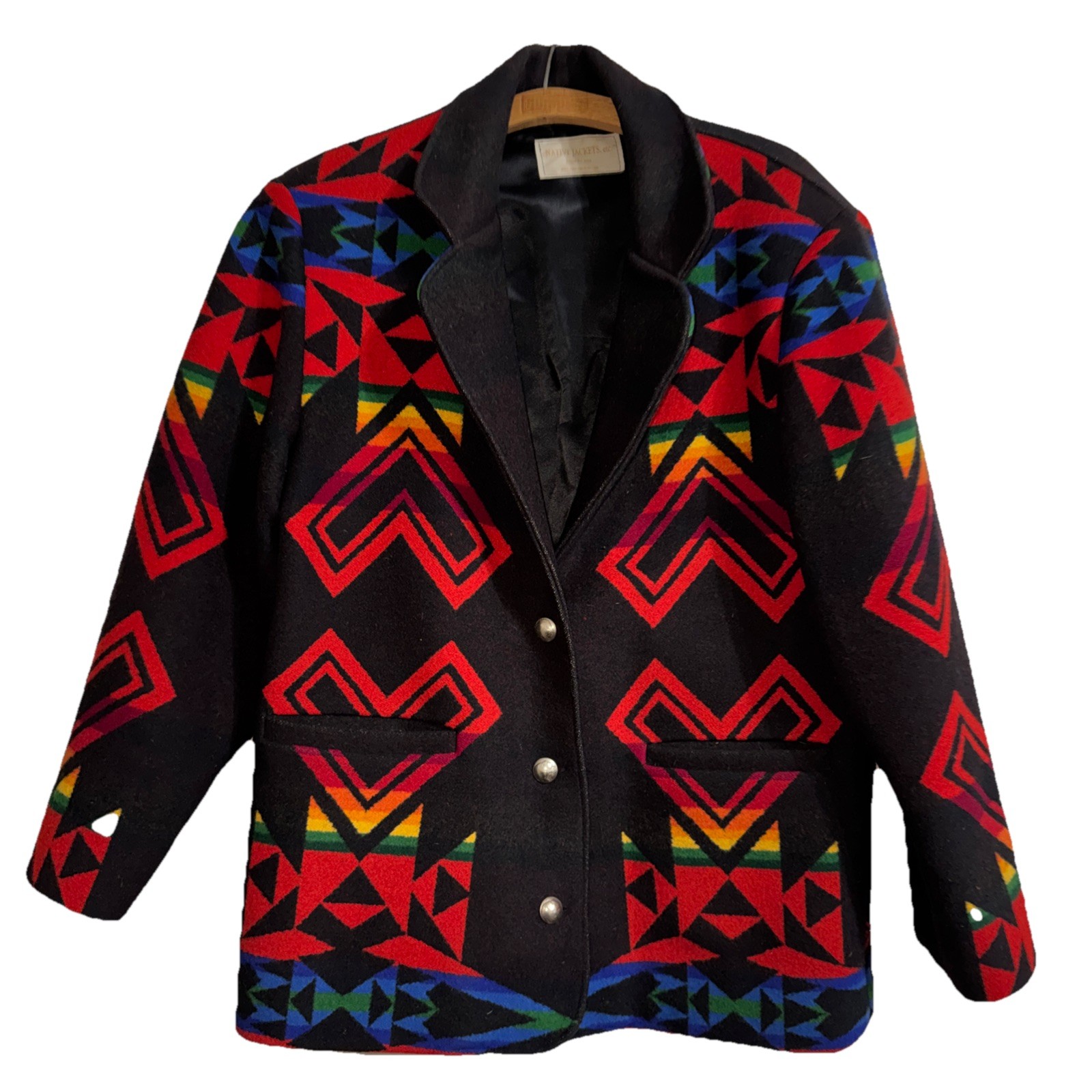Native Jackets Etc Wool Jacket Size Medium Sante … - image 1