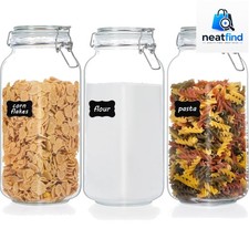 78oz Glass Food Storage Jars with Airtight Clamp Lids, 3 Pack