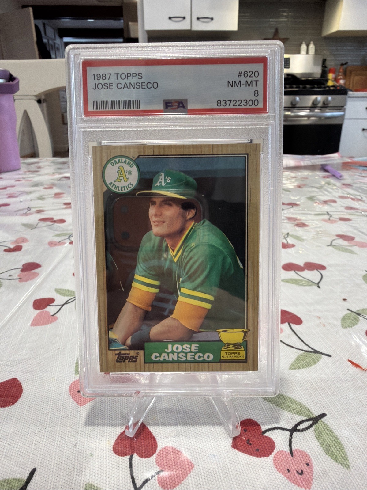 Topps 1987 Jose Canseco #620 Oakland Athletics PSA 8 All-Star Rookie Base Set