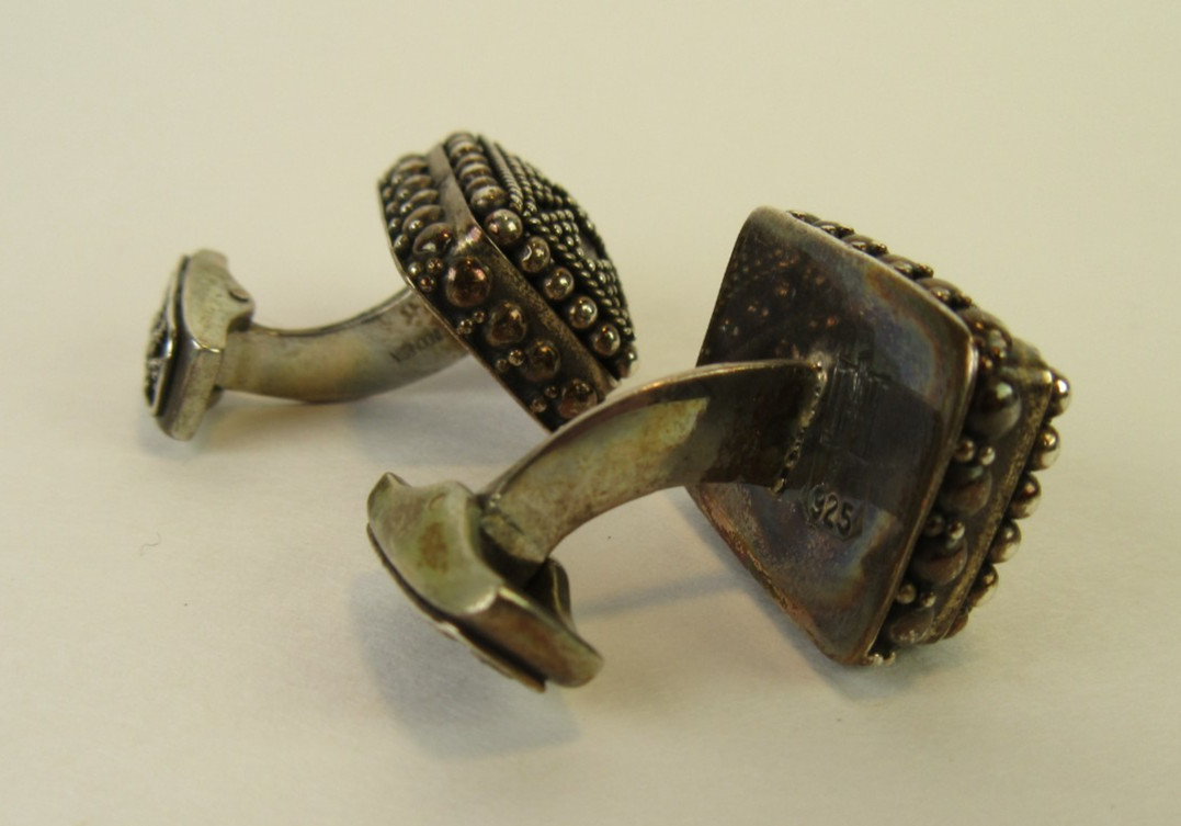 John Hardy Sterling Silver Rectangle Studded Dot … - image 3