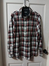 Chaps Men's Multicolored Plaid LS Button Down Dress Shirt Sz M