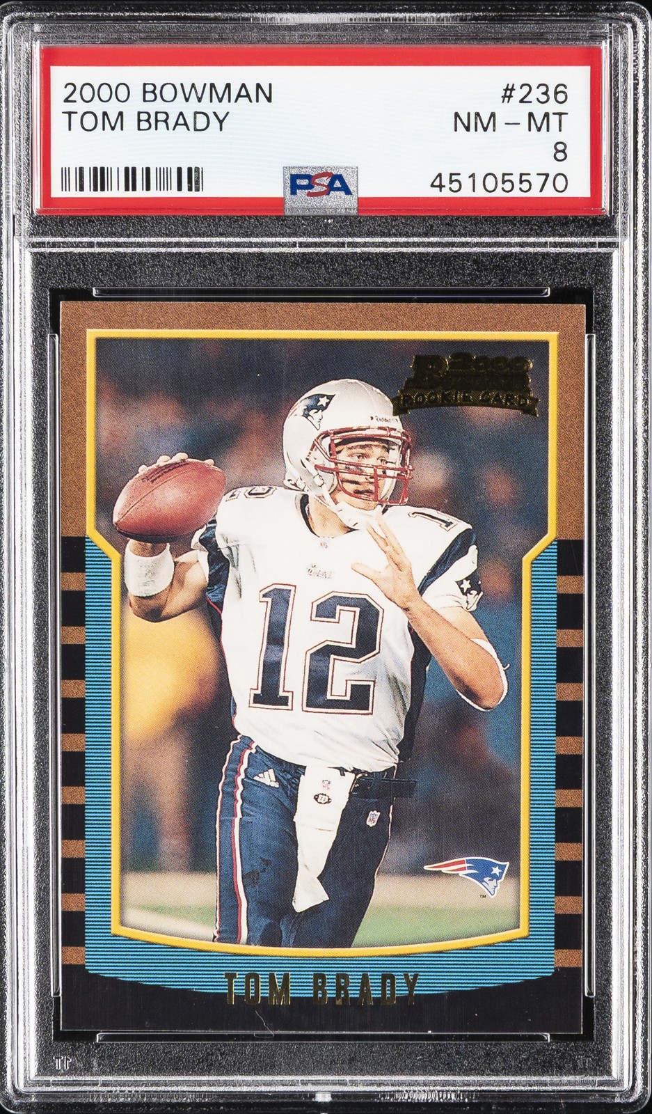 2000 BOWMAN #236 TOM BRADY ROOKIE RC PSA 8