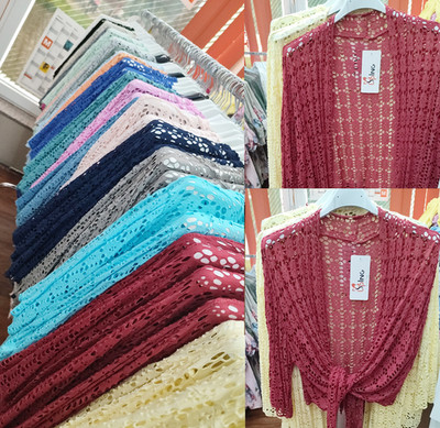 Wickel Bolero Jäckchen mit spitze 36-44 Bolerojäcken Cardigan Schulterjacke