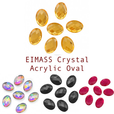 50 x ovale Form, EIMASS  Acryl Strasssteine, Verzierung, DIY Basteln
