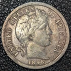 1898-S Barber Silver Dime 10C - BETTER DATE! - Friday Night Auction!