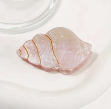 Seashell Hair Clip Acrylic Ocean Pink Conch Shell Theme - Small Hair Clip   NWT