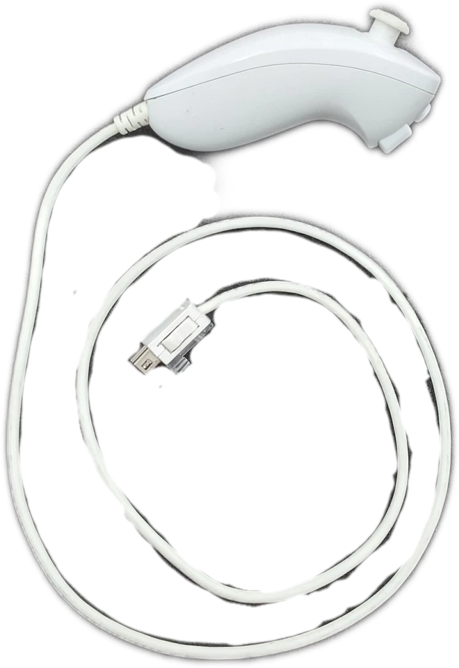 Nintendo Wii Nunchuck Controller White Wired Used Good Fully Functional - Image 2 of 4