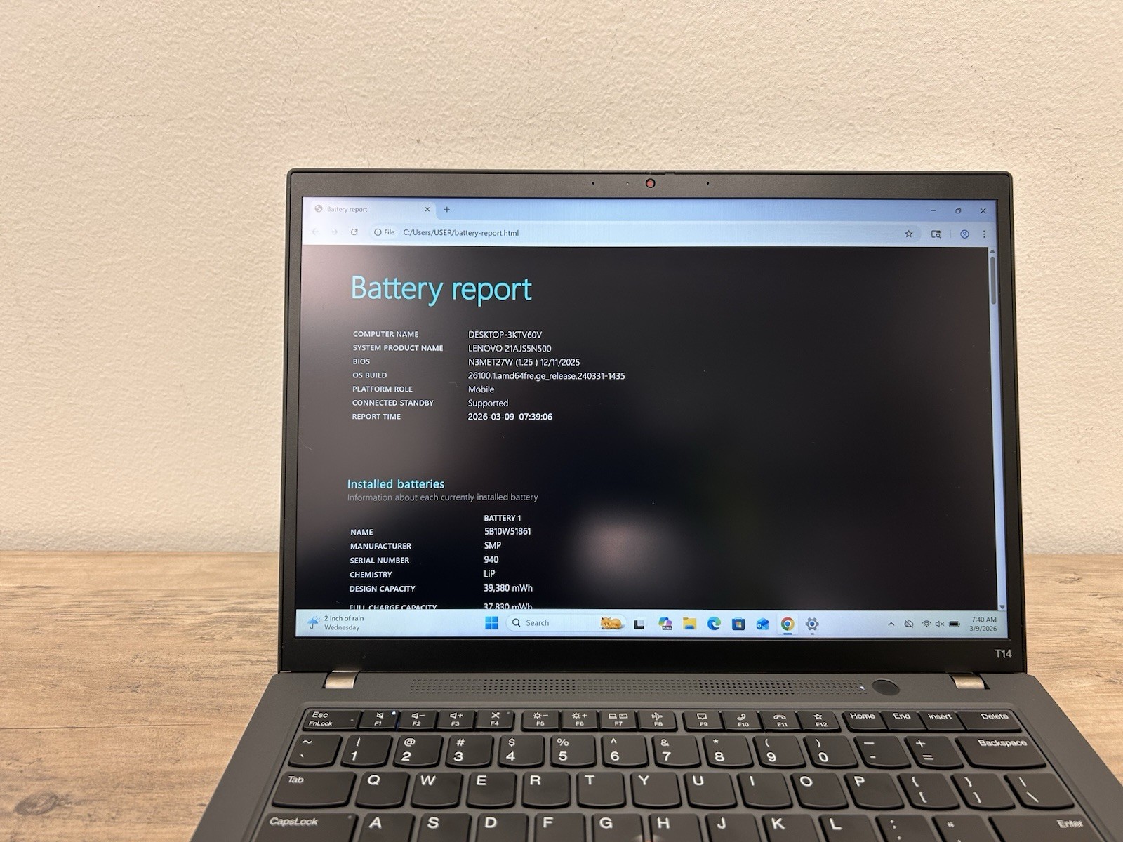 Lenovo ThinkPad T14, 14-Inch Laptop, with Intel Core i5 12th Gen., 500 GB SSD (Solid State Drive), Windows 11 Pro