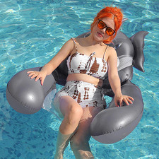 Sedia Galleggiante Piscina Gonfiabile per Adulti Piscina Sdraio Schienale Design