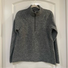 Eddie Bauer ladies fleece pullover with top zipper gray size Medium