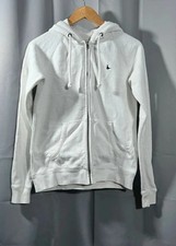 Jack Wills White Zip Up Hoodie UK10   Embroidered Pheasant Logo