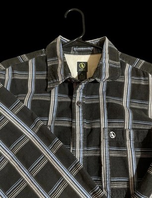 Aigle Pinwale Corduroy Long Sleeve Button Up  Size XL Shirt Blue White Gray