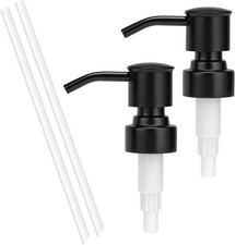 2 Pack Black 304 Stainless Steel Soap Dispenser Pump Replacement Standard 28/400